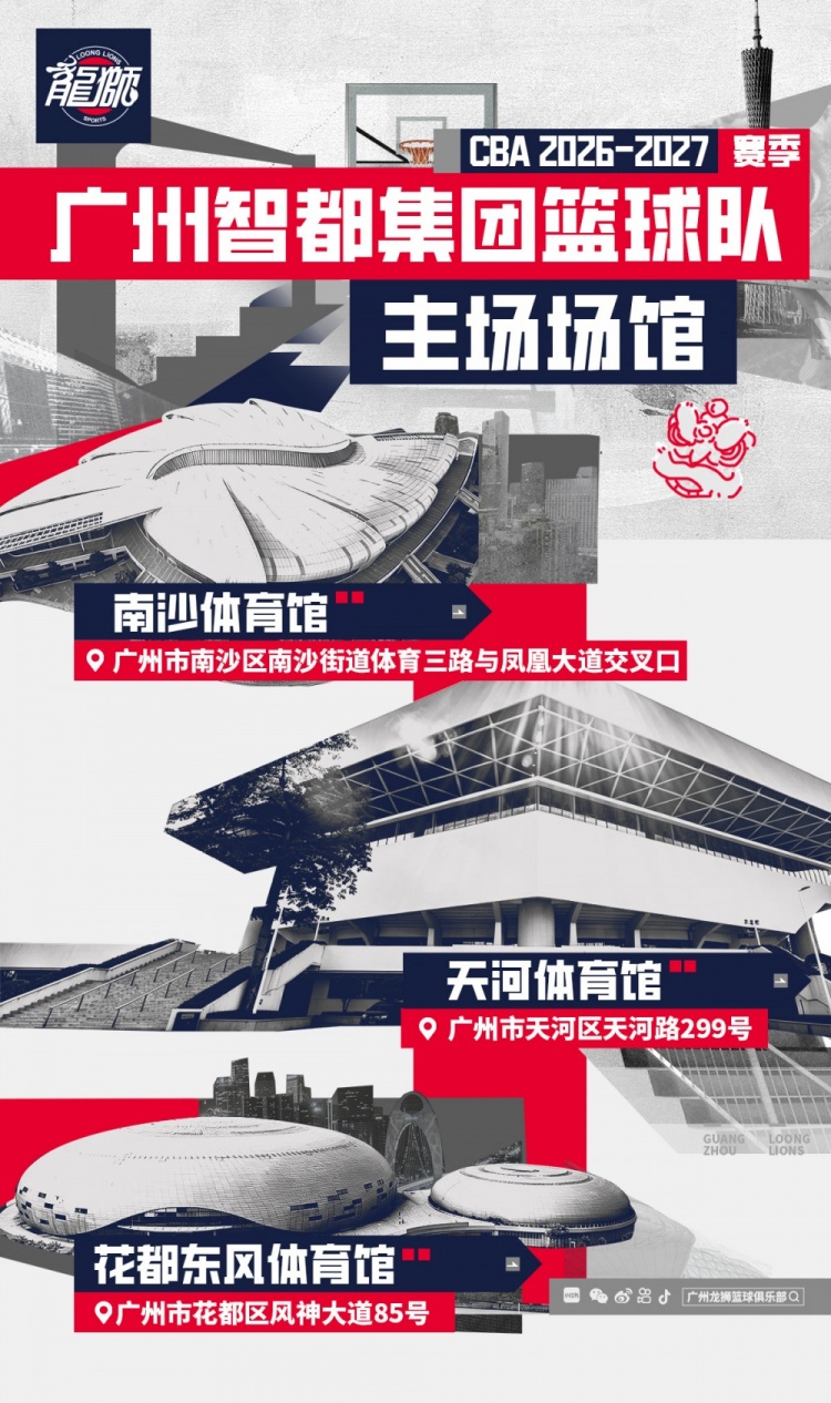 新赛季广州主场📯落户南沙体育馆、天河体育馆、花都东风体育馆封面
