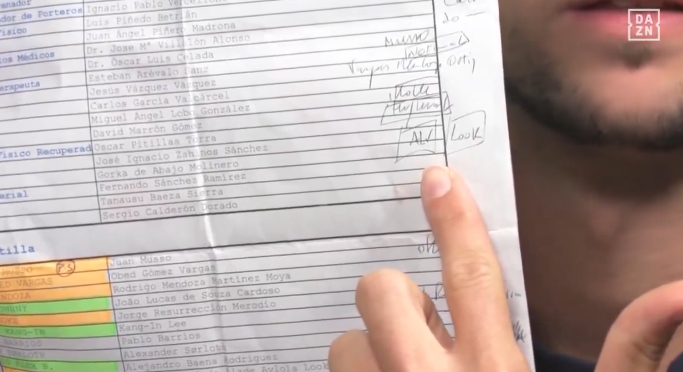 TA：穆帅拿的照片是用更衣室里的打印机打的，背面是马竞的名单封面