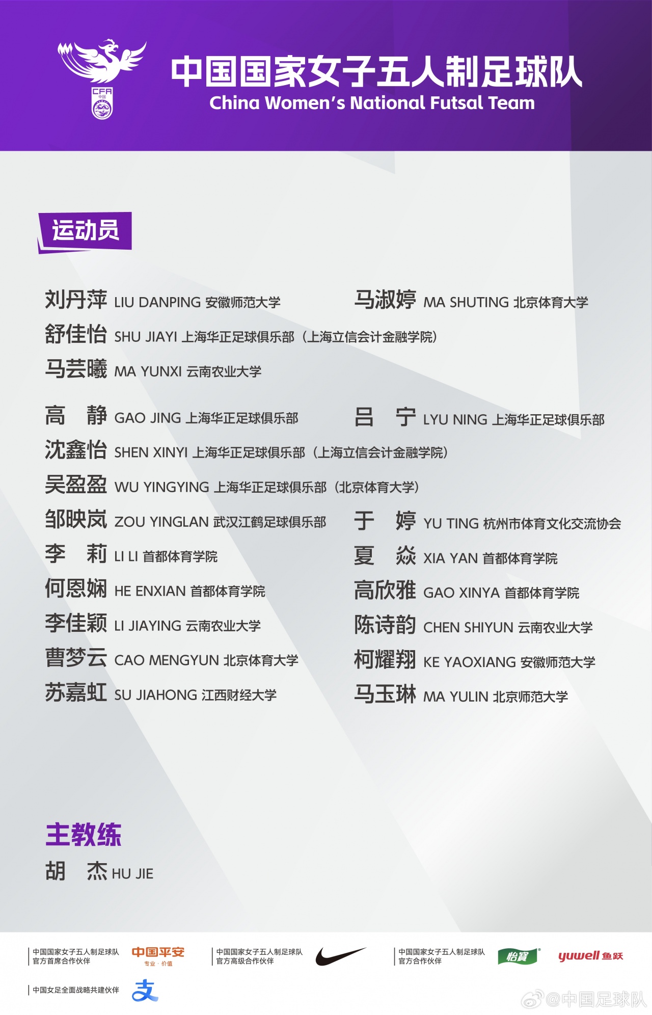 中国女子五人制足球队,10月26日-11月11日进行第五期集训封面