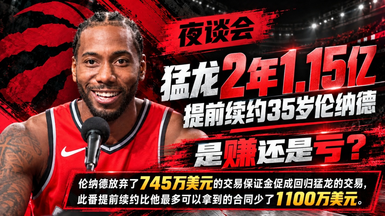 猛龙2年1.15亿提前续约35岁伦纳德 是赚还是亏？封面