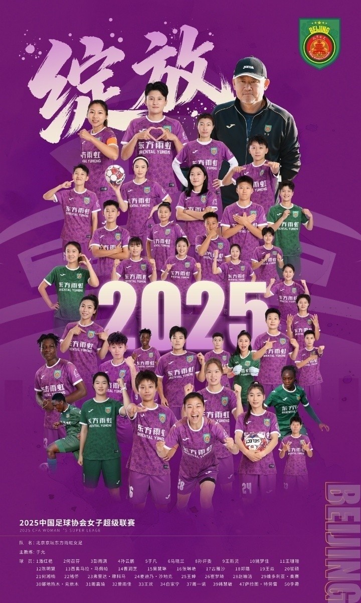 足协：2025赛季女超冠军北京京坛女足将代表中国参加亚冠联赛封面