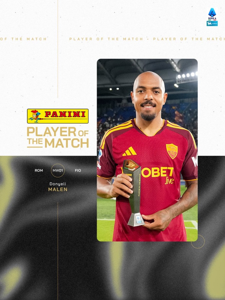 帽子戏法!马伦当选罗马4-0佛罗伦萨全场最佳球员封面
