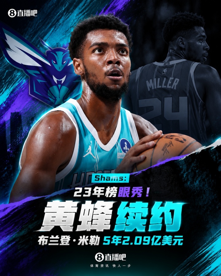 ESPN提前续约评级：布兰登·米勒5年2.09亿B+ 华莱士5年1.39亿B-封面