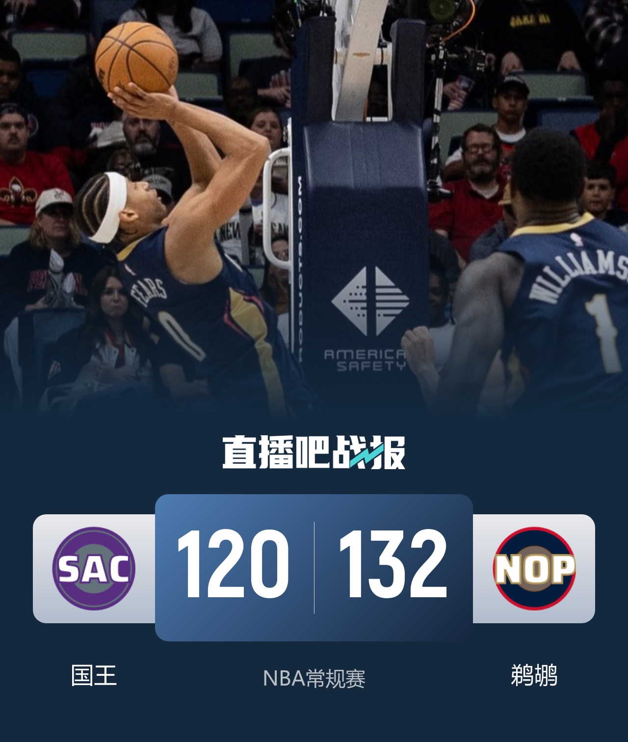 🏀鹈鹕击退国王取首胜 费尔斯22+8+13 锡安22+6 阿卡夫34+6+13封面