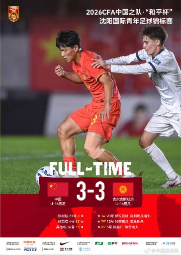 "和平杯"沈阳国际青年足球锦标赛,U16国足3比3吉尔吉斯斯坦U16封面