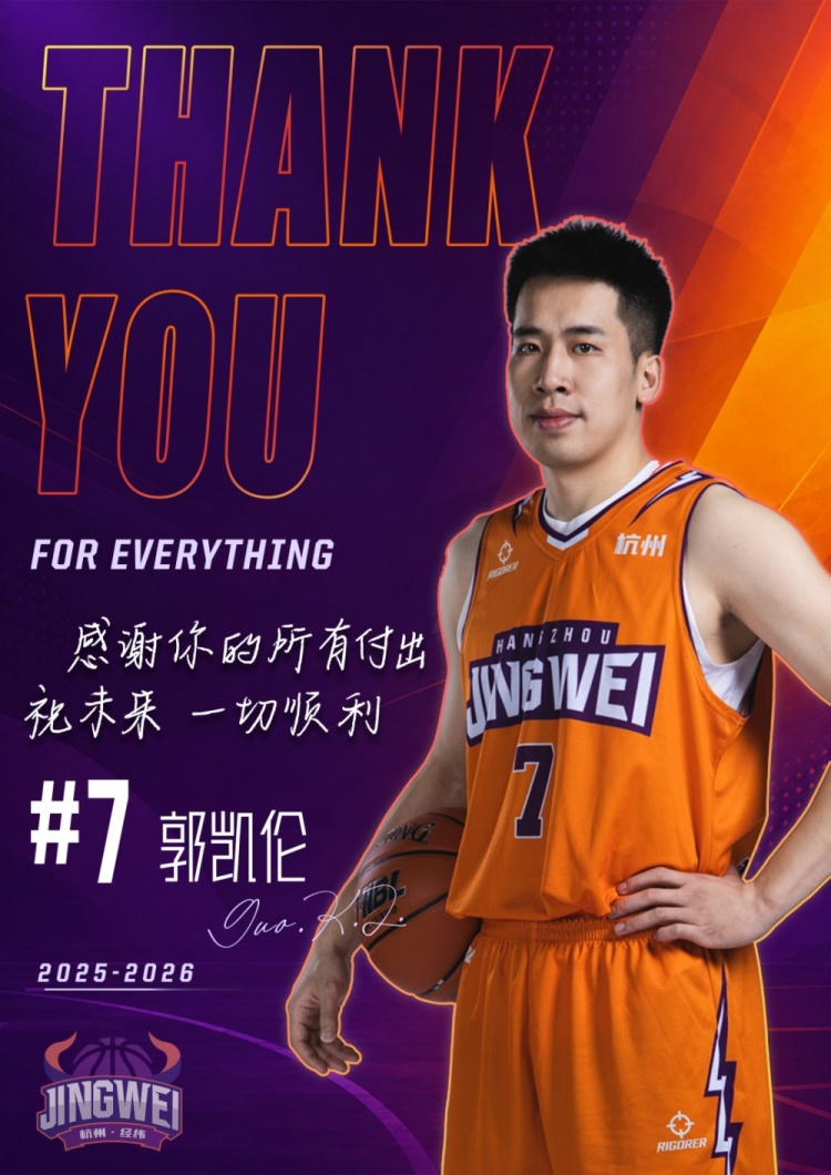 阵容迭代 感谢有你｜杭州经纬送别多名球员封面