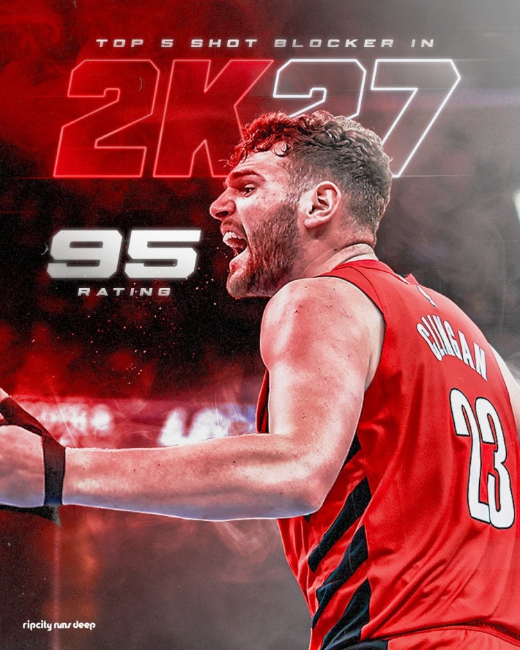开拓者晒克林根《NBA2K27》中盖帽数值95:篮下不可忽视的力量封面