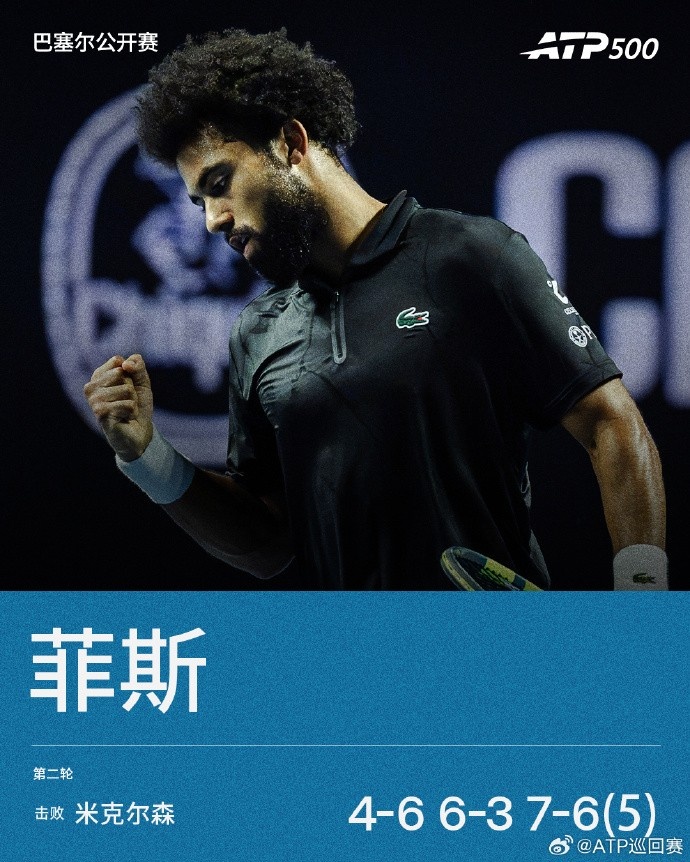 ATP500巴塞尔站第二轮：菲斯2-1击败米克尔森，晋级八强封面