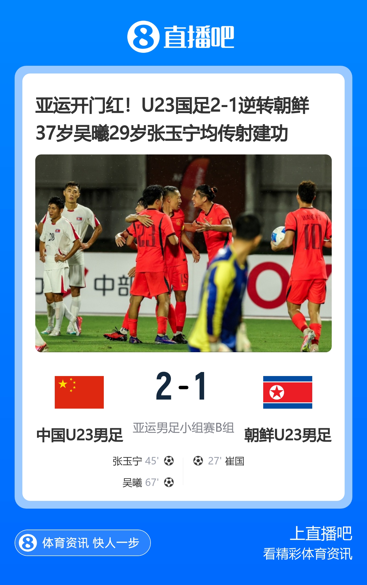 记者热议U23国足:典型的安东尼奥式胜利 吴曦等超龄球员表现出色封面