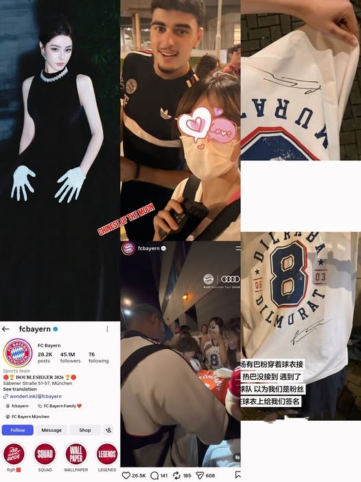 都不白来!迪丽热巴粉丝接机未果,偶遇拜仁获帕夫洛维奇等人签名封面