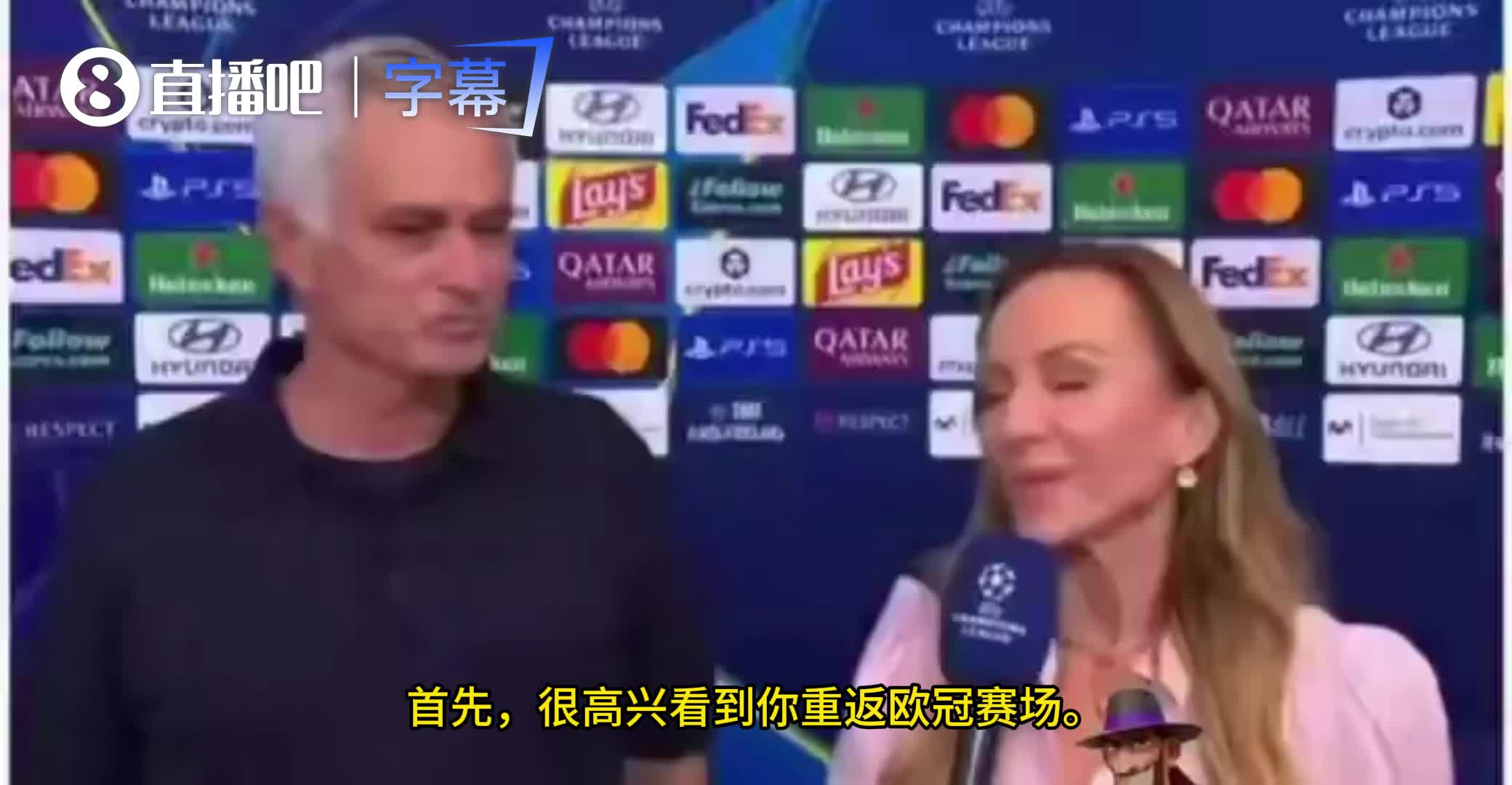 记者:很高兴看到你重返欧冠!穆帅:我上赛季刚带本菲卡在这里踢过🤣封面